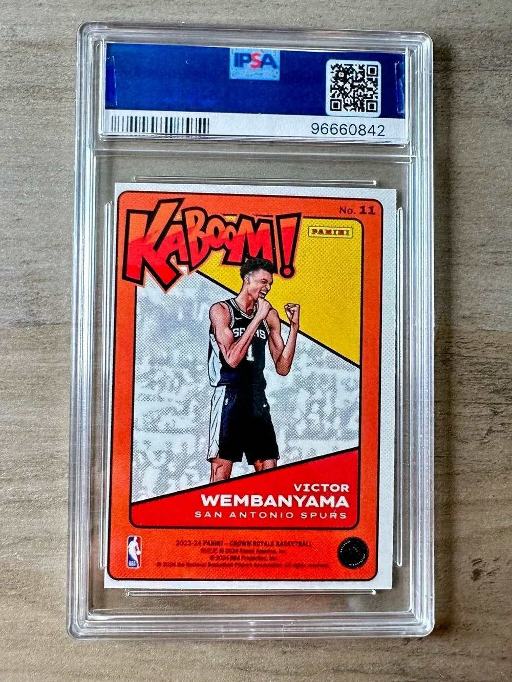 Victor Wembanyama Rookie Panini Kaboom #11 Holo Gem Mint 10 Novelty Card. Spurs.